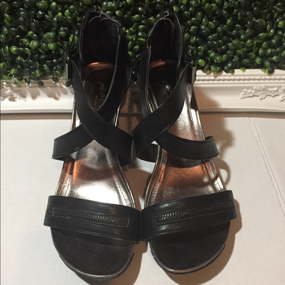 Black Wedge Sandal